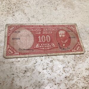 100 Pesos Cien Banco Central De Chile Banknote